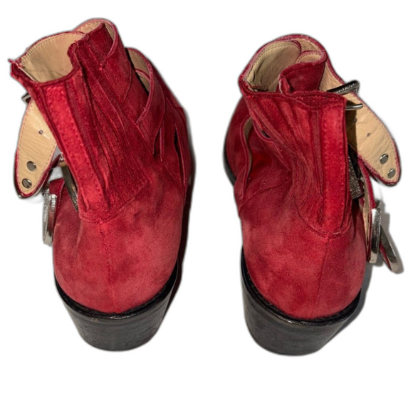 Toga Pulla red suede boots 36/6 - Picture 4 of 8